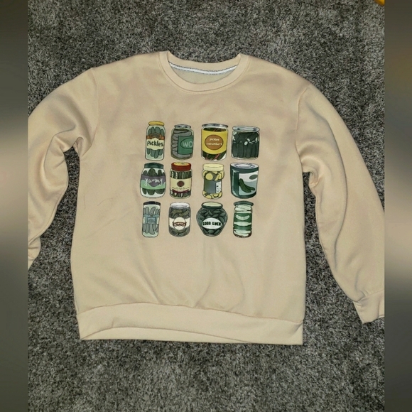 Pickle Lover Pickle Jars Graphic Crewneck - Picture 1 of 3